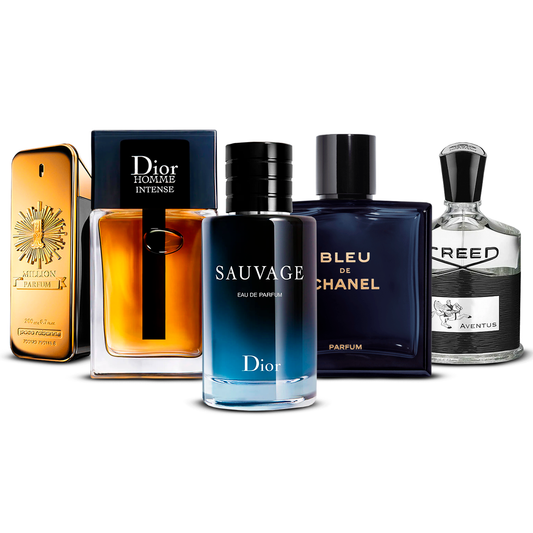 Σετ 5 Αρωμάτων  –  1 Million, Dior Homme Intense, Sauvage, Bleu de Chanel και Creed Aventus  [100 ml το καθένα]