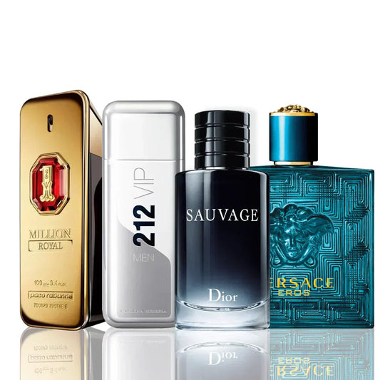 Σετ 4 Αρωμάτων | One Million Royal + 212 Vip + Sauvage Dior + Versace Eros 100 ml