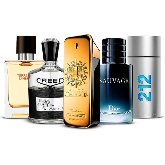 Σετ 5 Αρωμάτων  – Terre d'Hermès, Creed Aventus, 1 Million, Sauvage και 212 Men  [100 ml το καθένα]