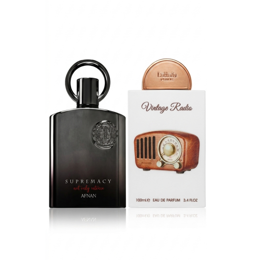 Σετ 2 Αρωμάτων |Afnan Supremacy Not Only Intense + Lattafa Vintage Radio 100ml