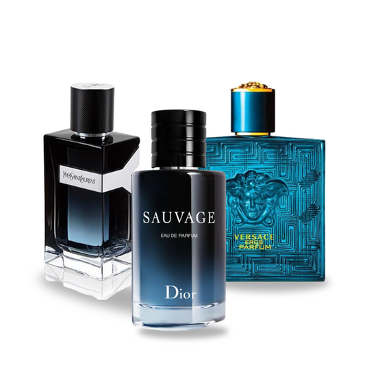 Σετ 3 Αρωμάτων |  Dior SAUVAGE, Yves Saint Laurent Y MEN, Versace EROS 100 ml