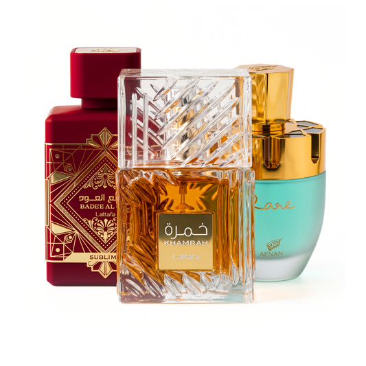 Σετ 3 Αρωμάτων | Khamrah + Bade'e Al Oud Sublime + Afnan Rare Tiffany 100 ml