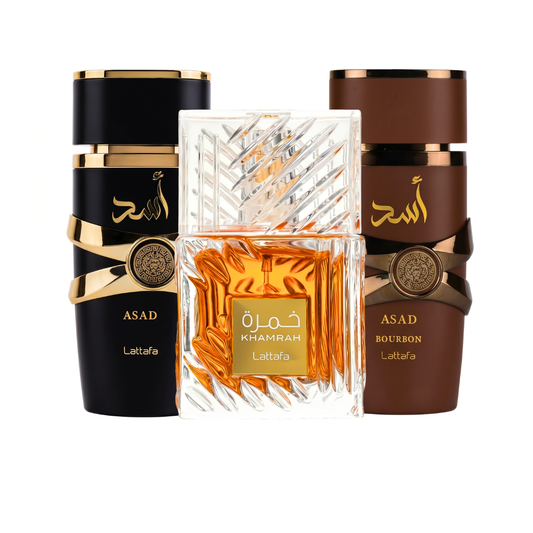Σετ 3 Αρωμάτων | Lattafa Asad + Asad Bourbon + Khamrah 100 ml