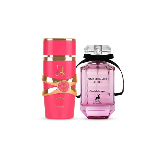 Σετ 2 Αρωμάτων | Lattafa Yara Candy + Maison Alhambra Pink Shimmer Secret 100ml