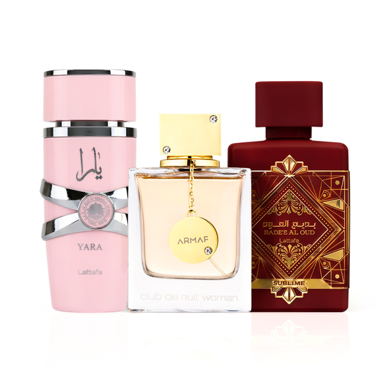 Σετ 3 Αρωμάτων | Yara Lattafa + Club de Nuit Woman + Lattafa Sublime 100 ml