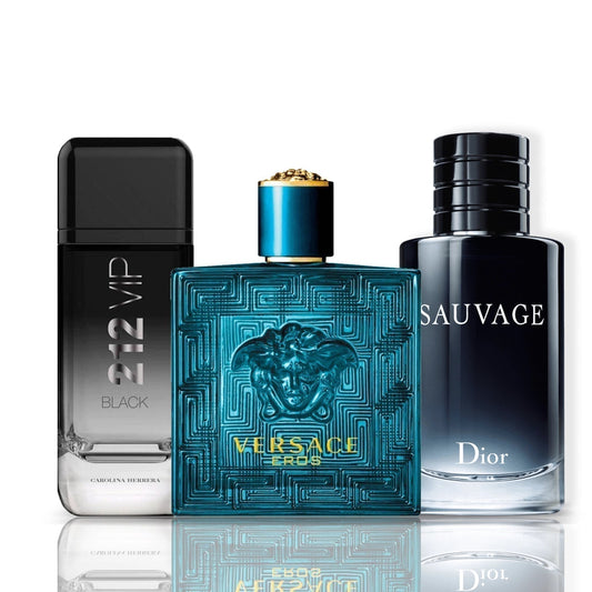 Σετ 3 Αρωμάτων | 212 VIP Black + Versace Eros + Sauvage Dior 100 ml